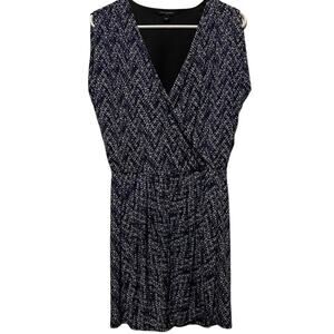 Banana Republic Blue Dress Stretch Ruched Sleeves Elastic Waist Small